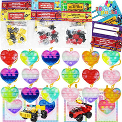 WODMAZ heart pop toy with valentines card in bright colors, ideal party favors.