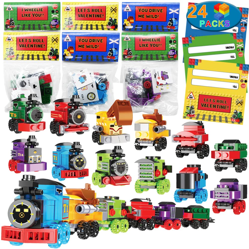 WODMAZ 24-pack train blocks for creative play and motor skills