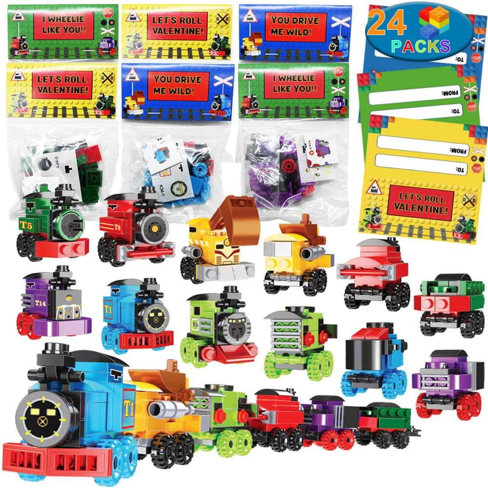 WODMAZ 24-pack train blocks for creative play and motor skills