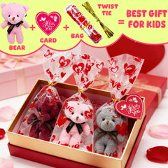 WODMAZ valentines color-variety bears add charm to classroom celebrations.