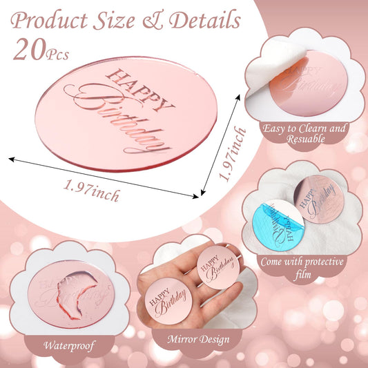 Wolpark acrylic cupcake toppers in pink hue are lightweight and reusable