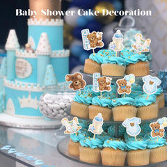 Wolpark blue bear toppers ideal for gender reveal desserts.