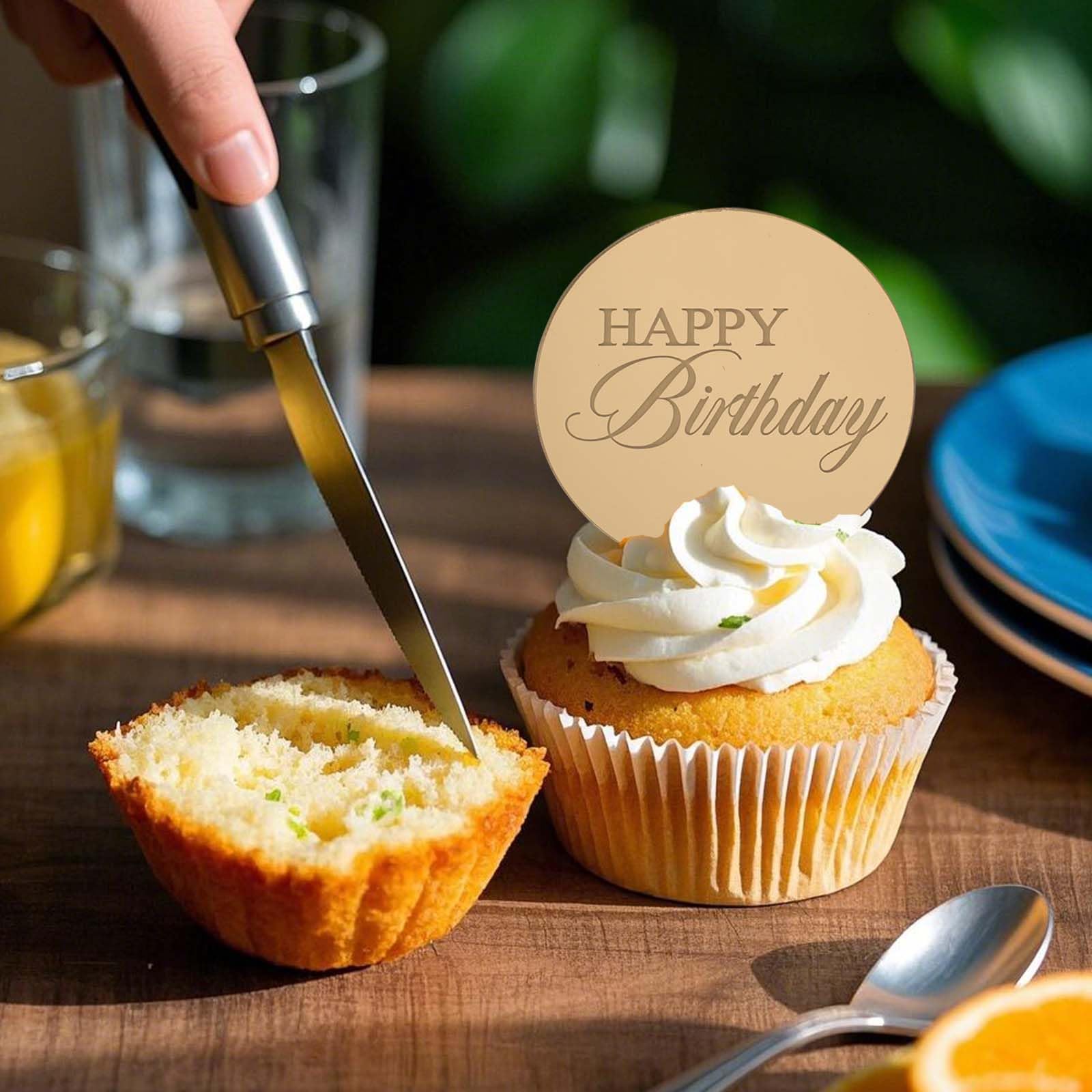 Wolpark food-safe acrylic toppers suitable for cake, cookies, and ice cream.