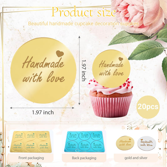 Wolpark handmade with love topper with gold finish enhances celebrations