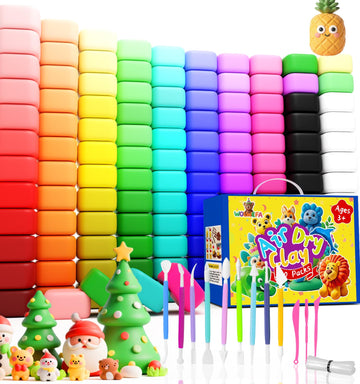 Wolwefa air-dry clay packs offer bright colors for kids crafts.