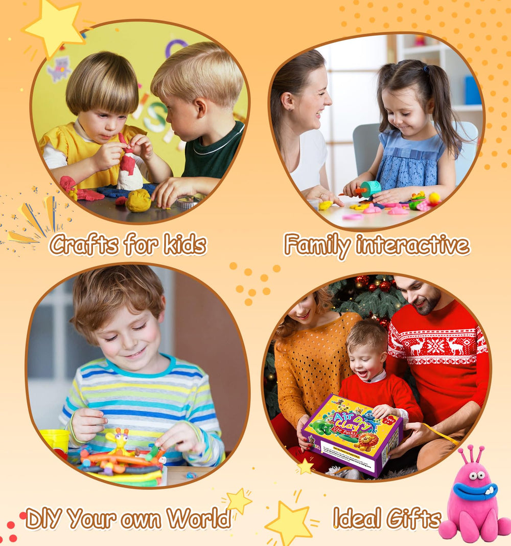 Wolwefa air dry clay bulk 80-pack ideal for teachers and families.