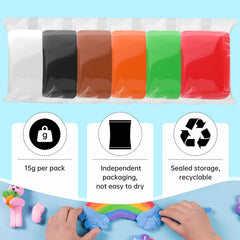 Wolwefa Green Air Dry Clay 72-pack individually packed to prevent drying