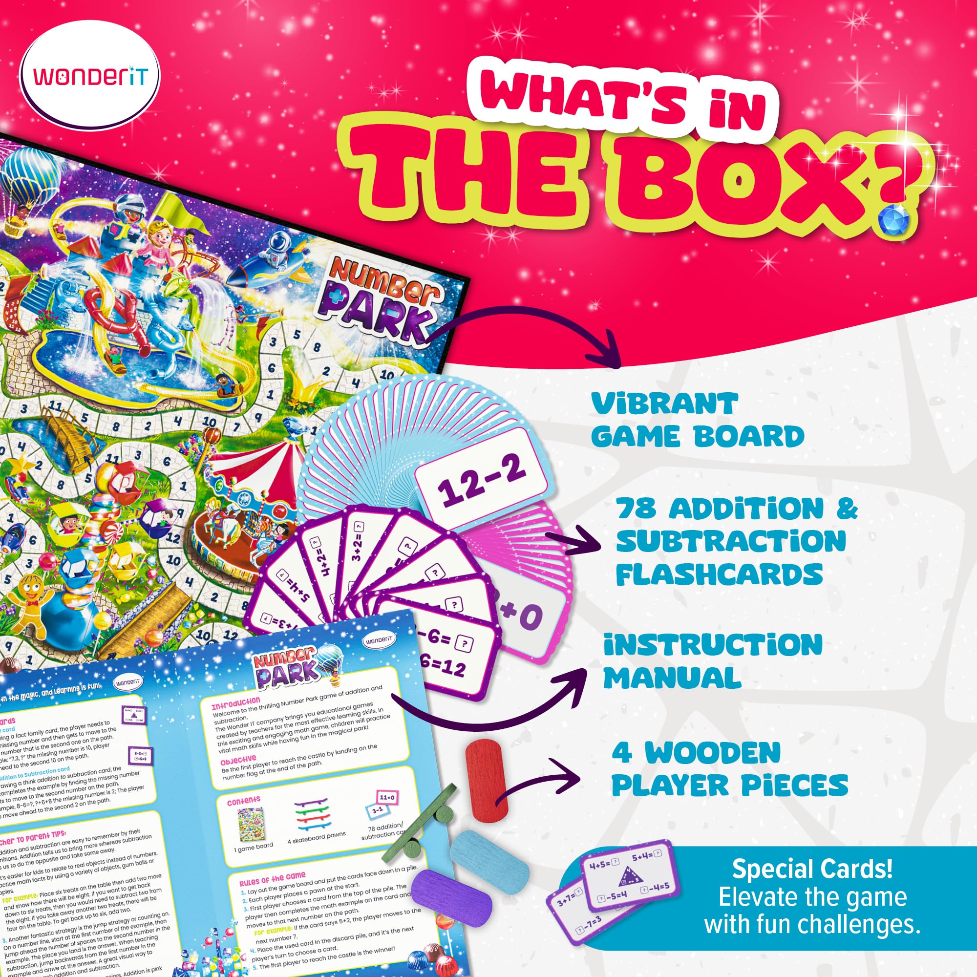 WONDER IT Number Park family-friendly game night setup for home learning