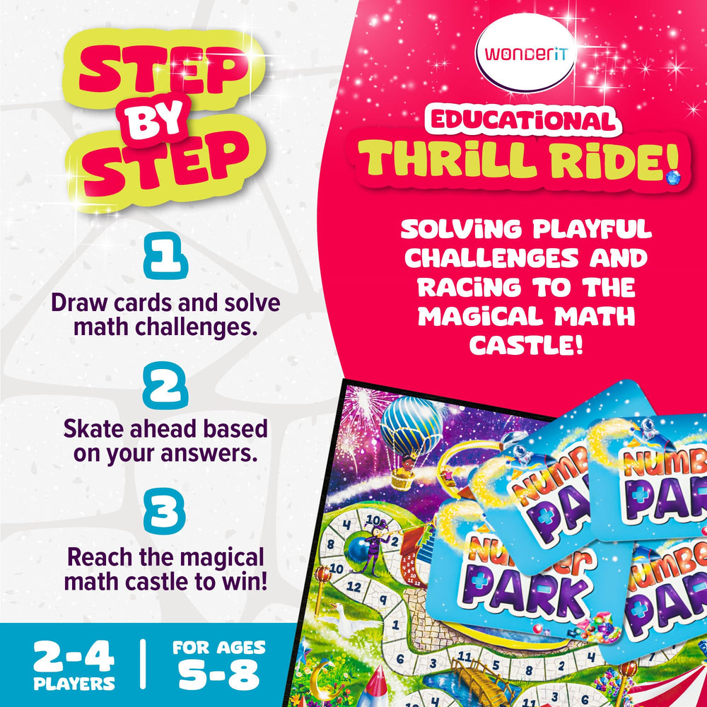 WONDER IT Number Park skateboard pieces used for turn-based learning