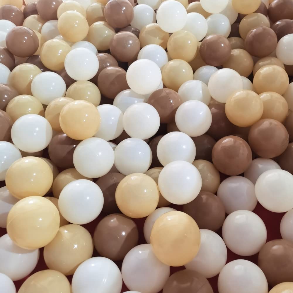 Close-up of Wonder Space soft pit balls showing crush-proof plastic durability.