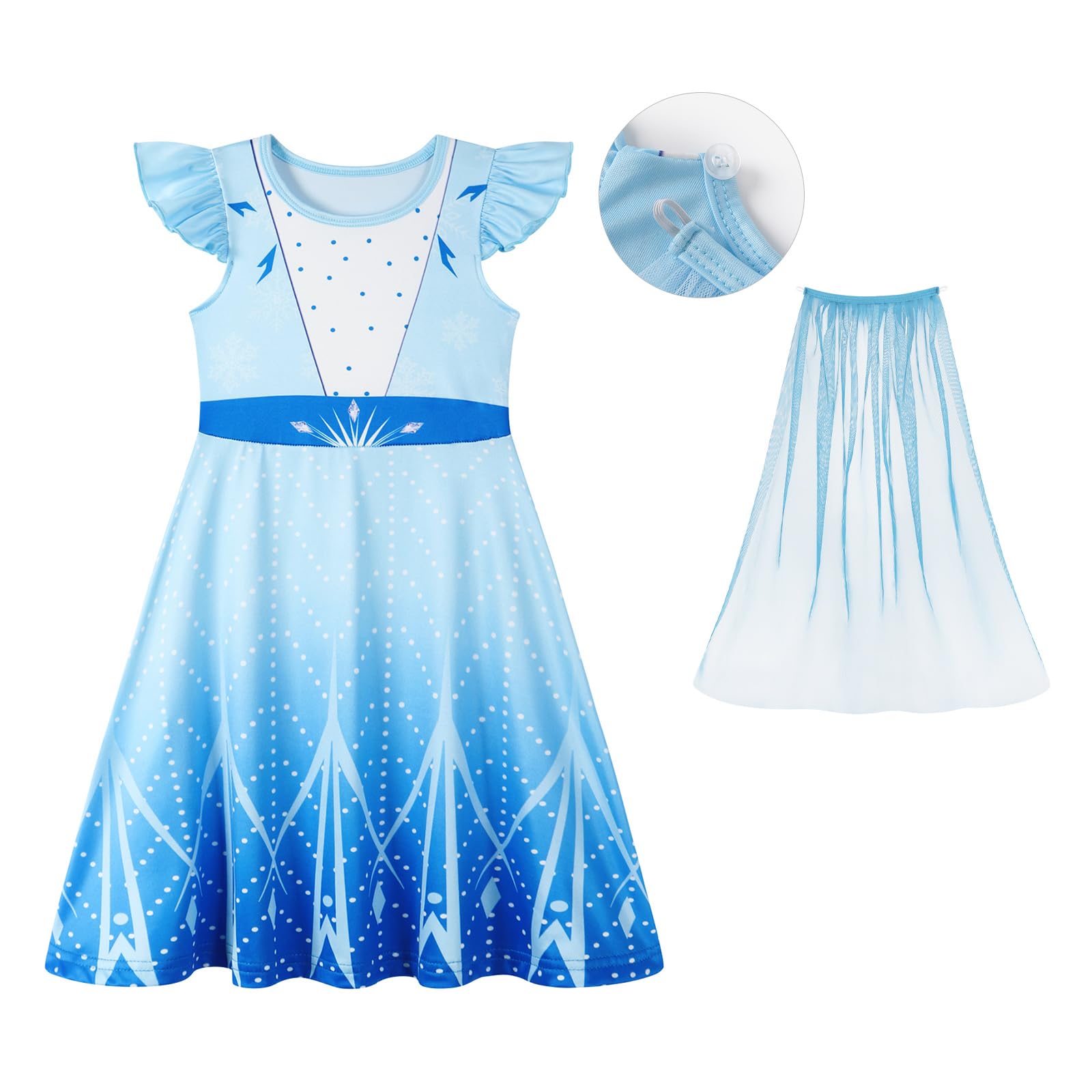 WonderBabe Princess Dress with vibrant 3D print colors for cosplay