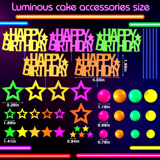 Wonderjune neon star picks brighten desserts with luminous color