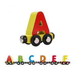 Wondertoys magnetic letters support simple word-building and early literacy.