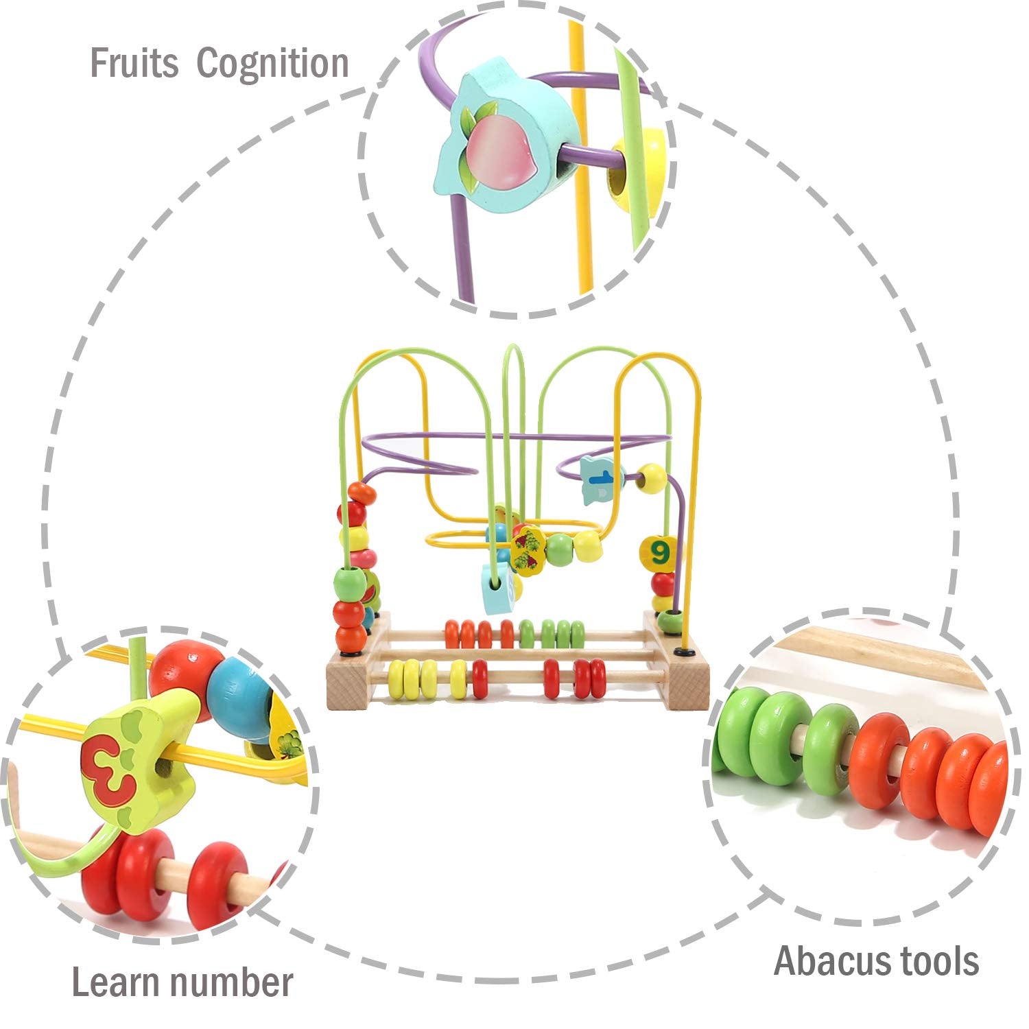 Wondertoys fruit-themed beads encourage counting and recognition