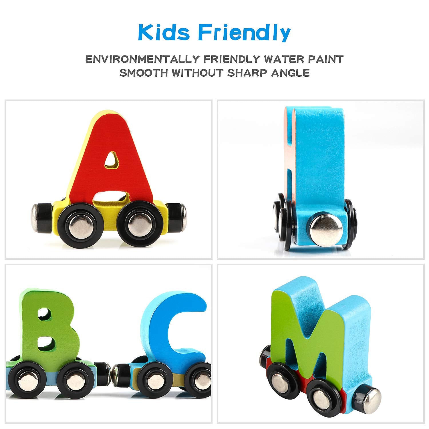 Wondertoys colorful letters aid recognition during imaginative play.