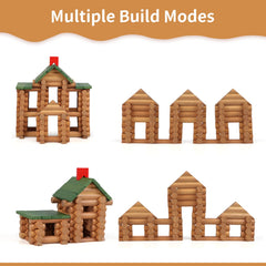 Wondertoys wooden logs storage box keeps pieces organized.