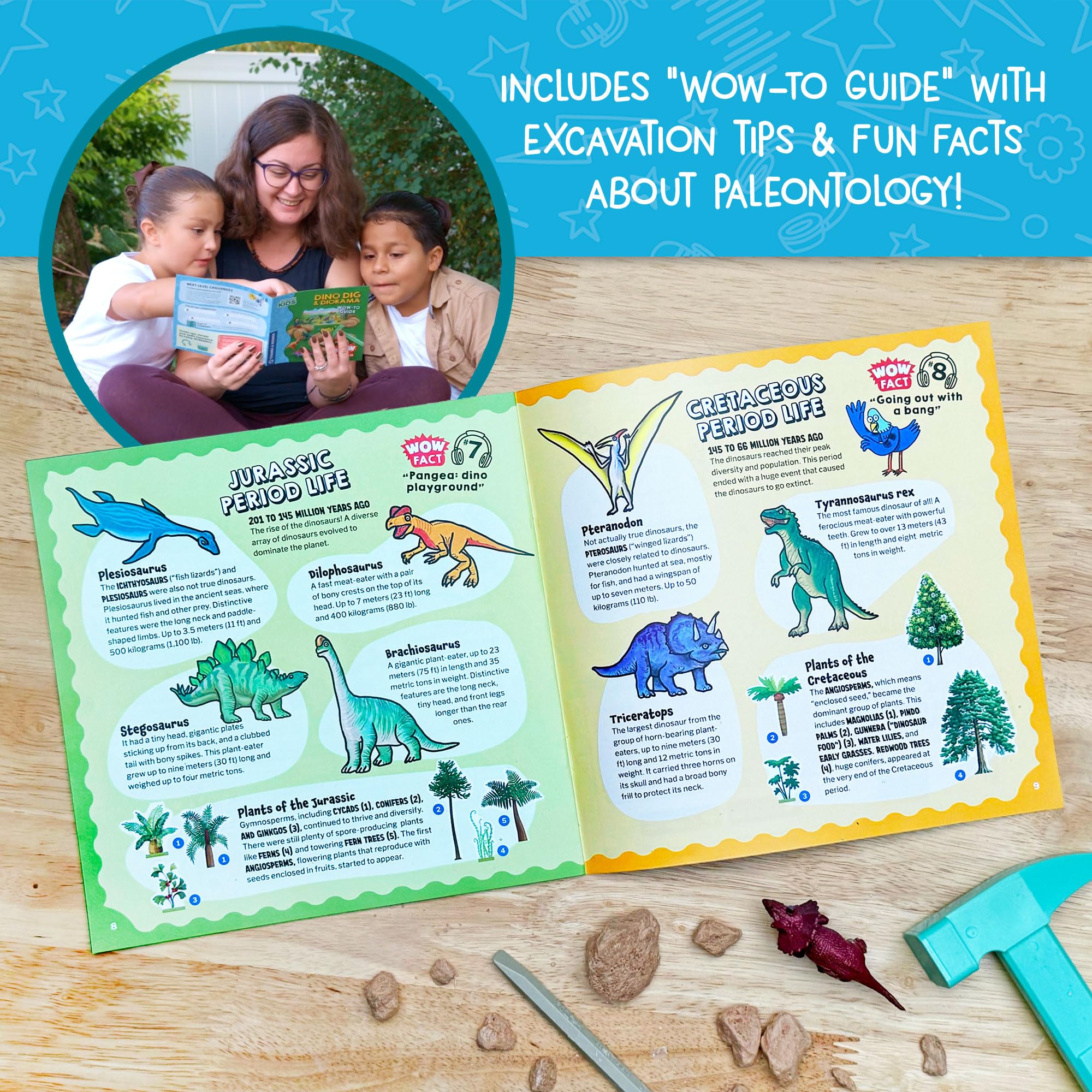 WONDERY KIDS Exclusive Wow in the World audio content enhances the digging experience.
