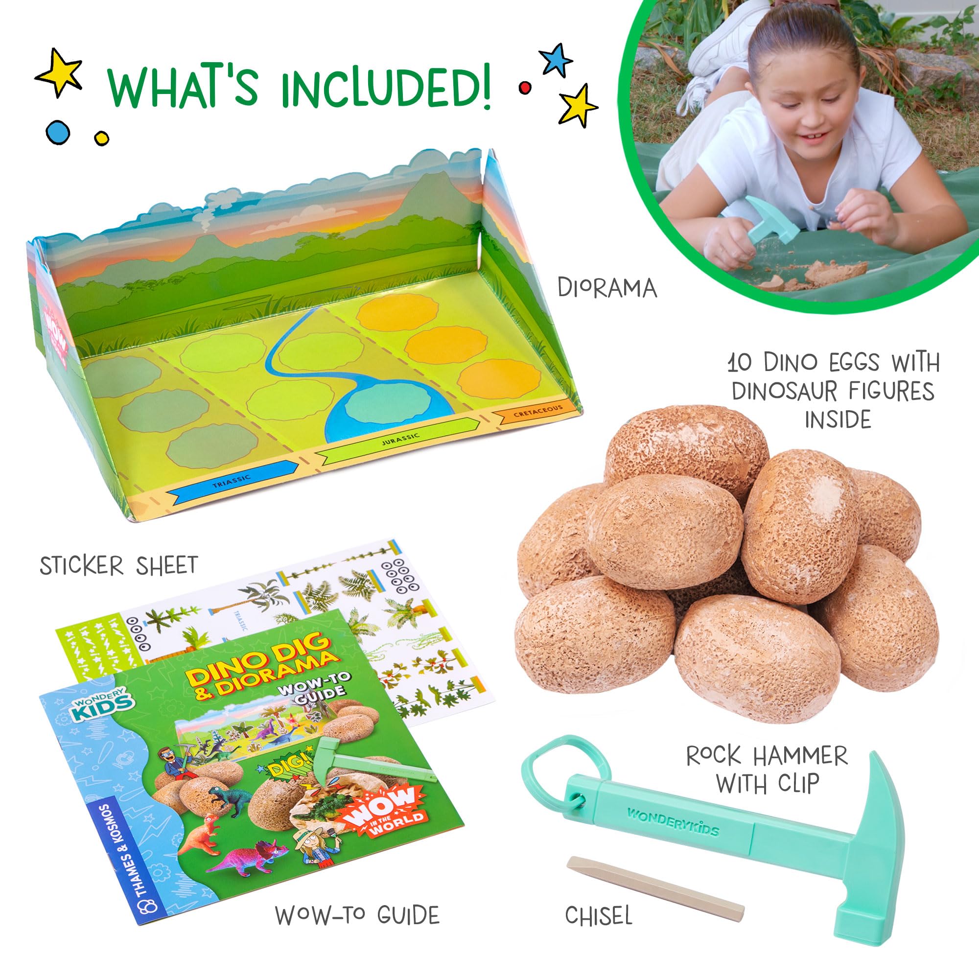 WONDERY KIDS Eight-page guide with dinosaur facts for curious paleontologists.