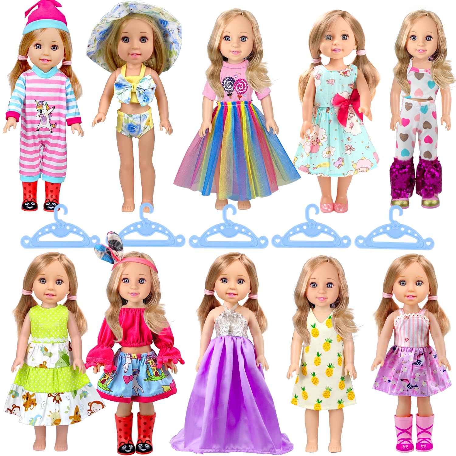 WONDOLL 14-inch doll clothes dresses collection for creative dress-up play