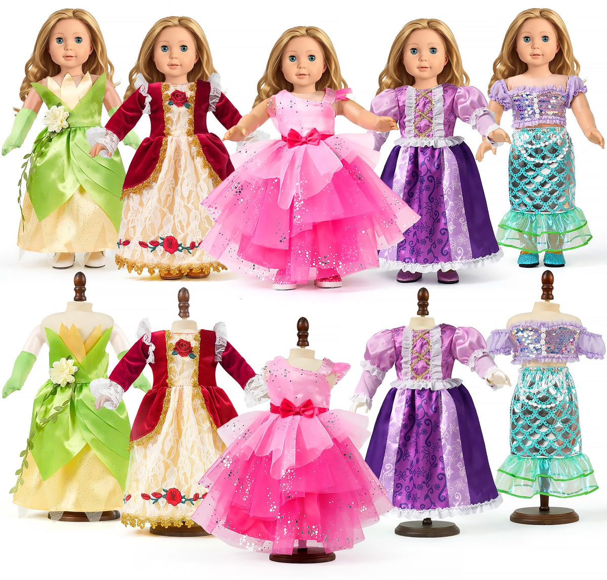 WONDOLL 18in doll dress set collection for imaginative play.
