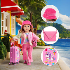 WONDOLL pink hat and accessories finish stylish travel outfits