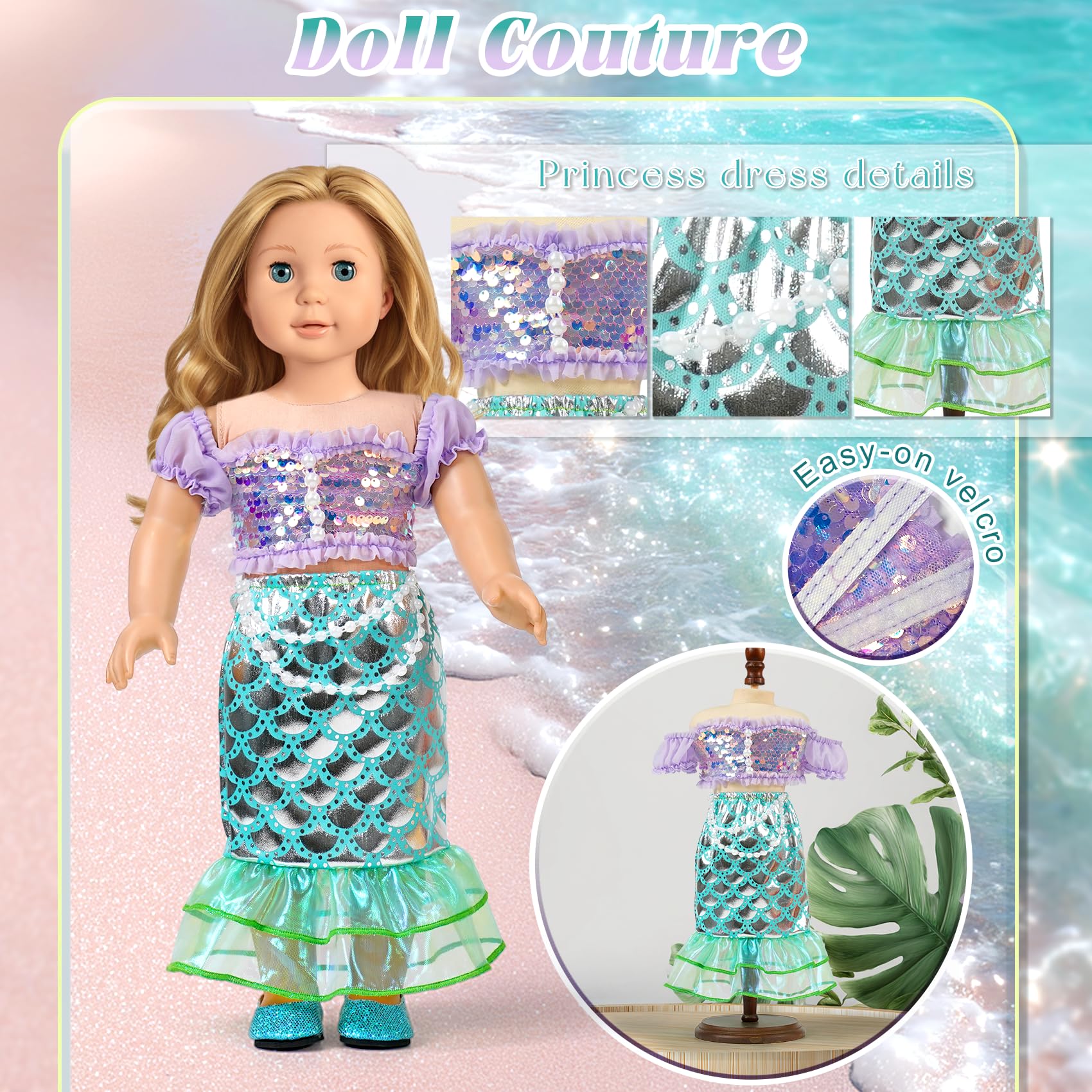 WONDOLL princess dress set with tiaras for a complete royal transformation.