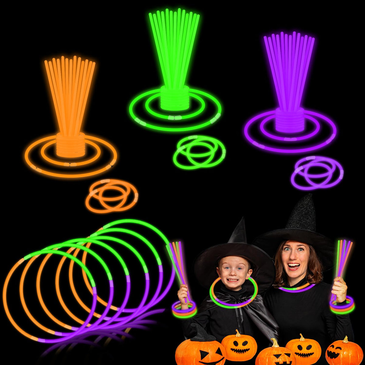 Wondrus bulk Mardi Gras glow sticks with 300 pieces for vibrant party lighting.