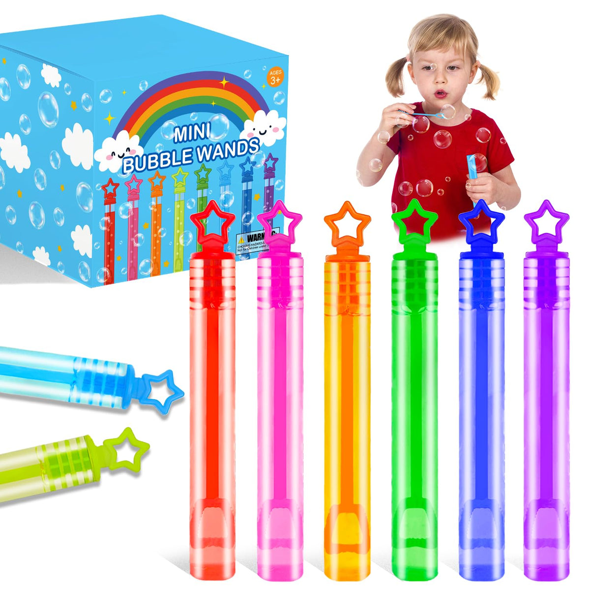 Wondrus mini bubbles with star handles brighten party play and gifts.