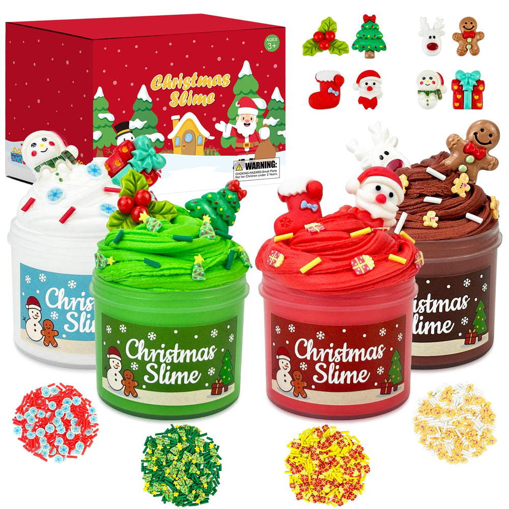 Wondrus Christmas slime four-pack cans for creative play and sensory fun