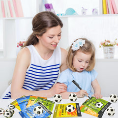Wondrus class exchange cards pair with the foam balls for engaging Valentine's activities.