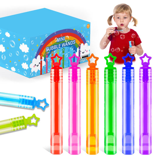 Wondrus mini bubble wands with star-shaped handles for colorful backyard play.