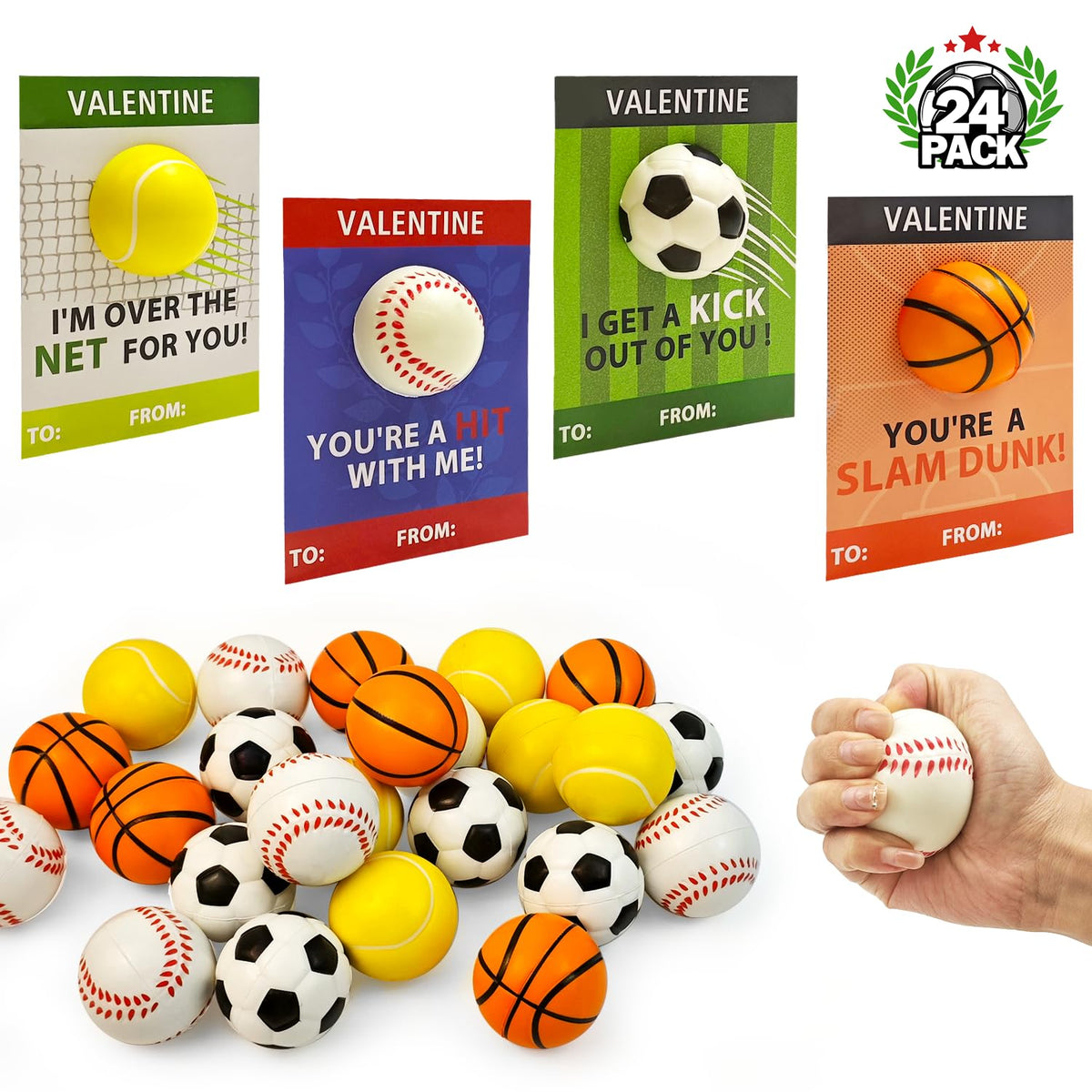 Wondrus baseball foam stress ball for classroom Valentine exchanges and playful rewards