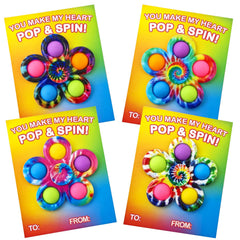 Wondrus valentines fidget spinners 24-count provide smooth spins for classroom exchanges.