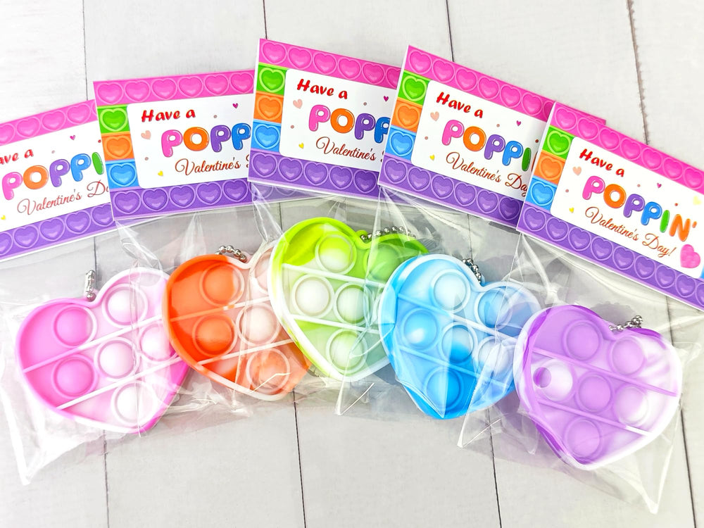 Wondrus valentines heart pop toys for classroom use and sensory play