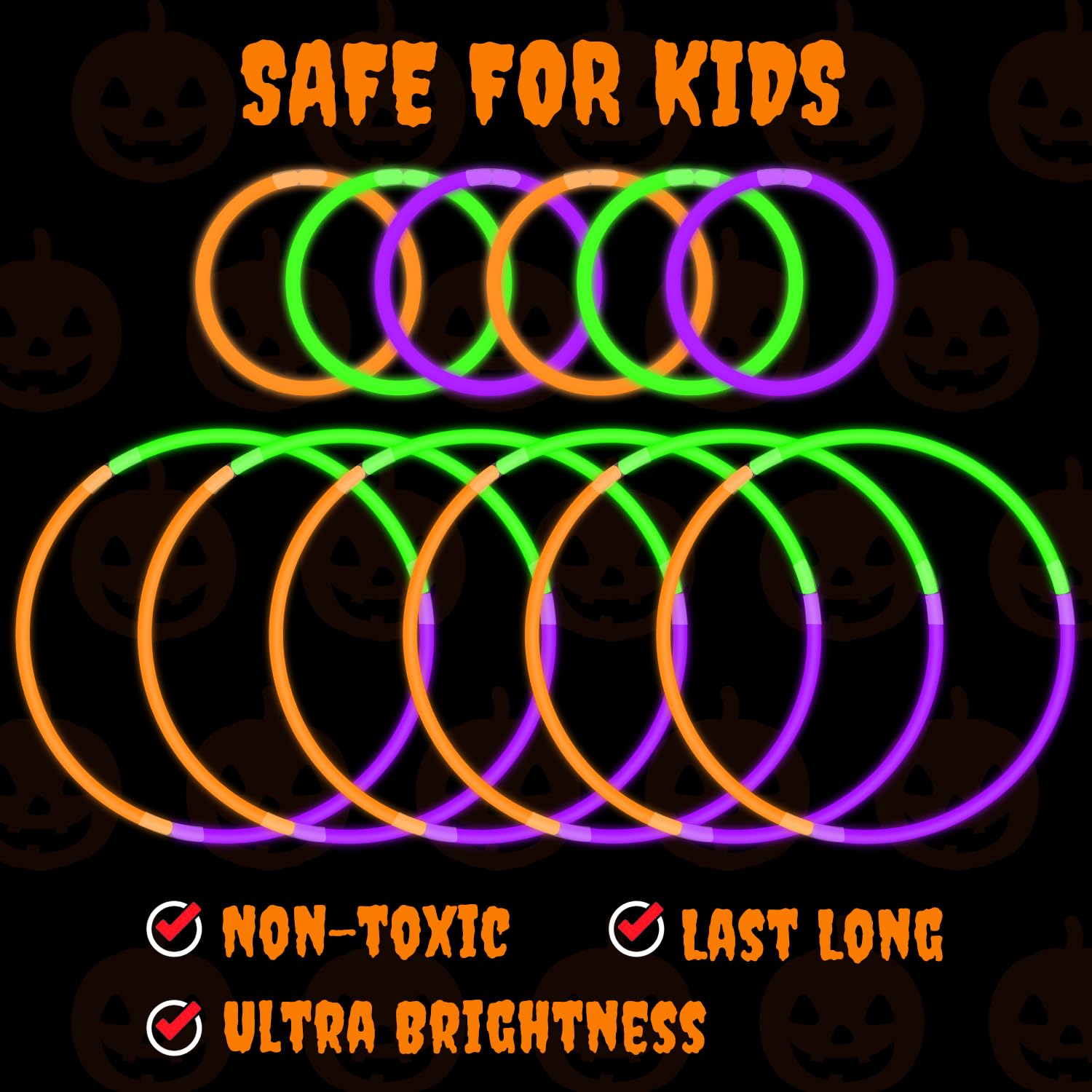 Wondrus safe waterproof glow sticks suitable for nighttime events.