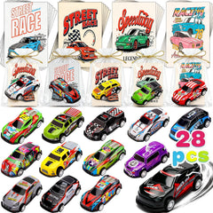 Wonfirang racing cars valentines cards pack for classroom gift exchanges.