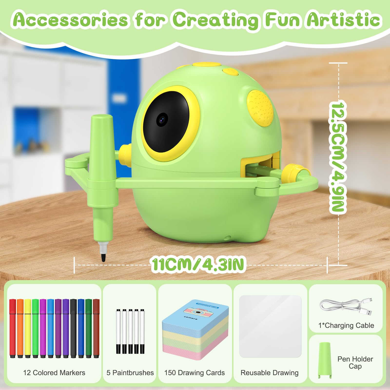 Gift-ready Wonovate smart drawing robot for kids aged 3 to 12.