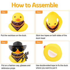 wonuu rubber duck with bandana boosts car personality and smiles