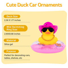 Wonuu car duck wearing a gold necklace elevates interior charm.