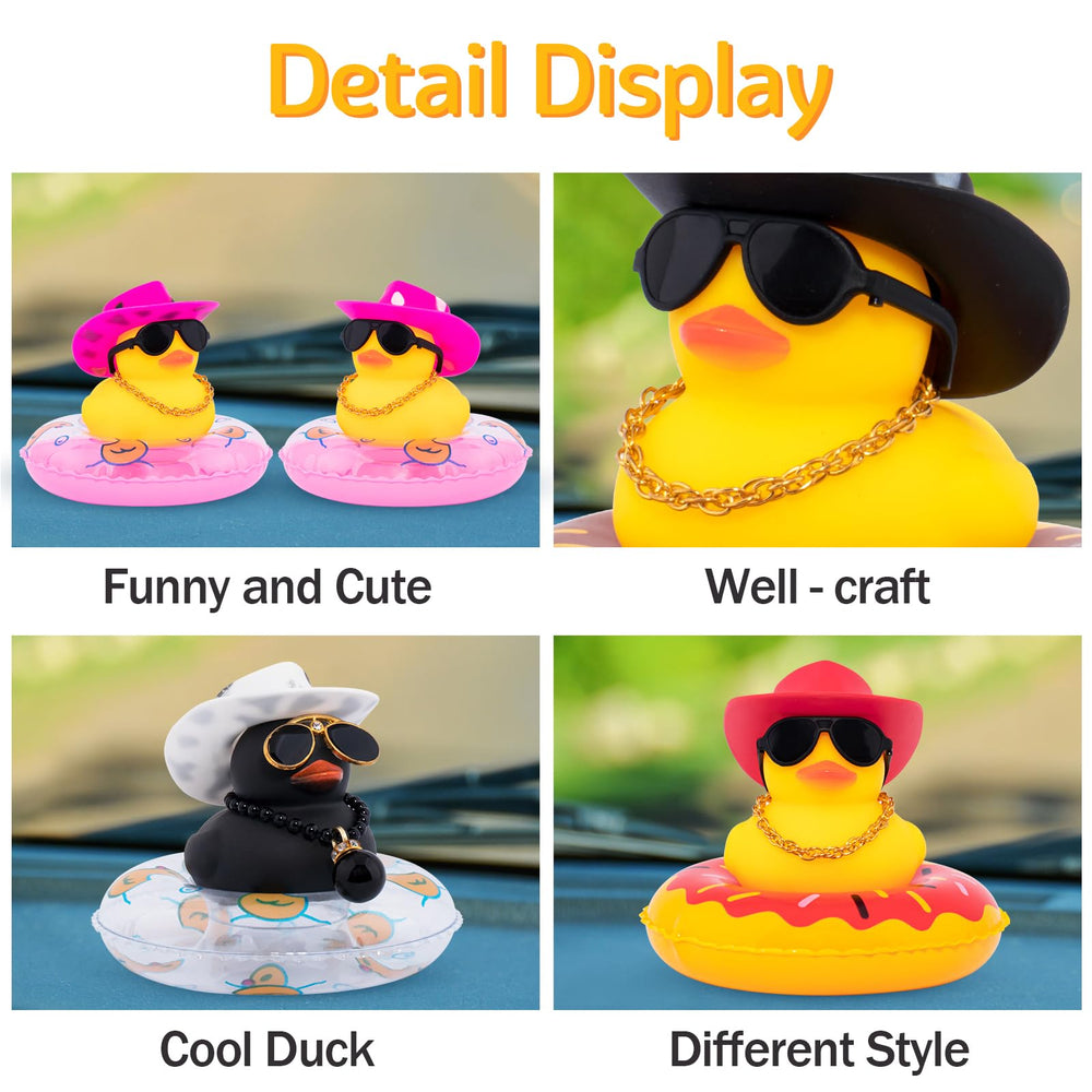 Wonuu car duck pink cowboy hat adds whimsical personality.