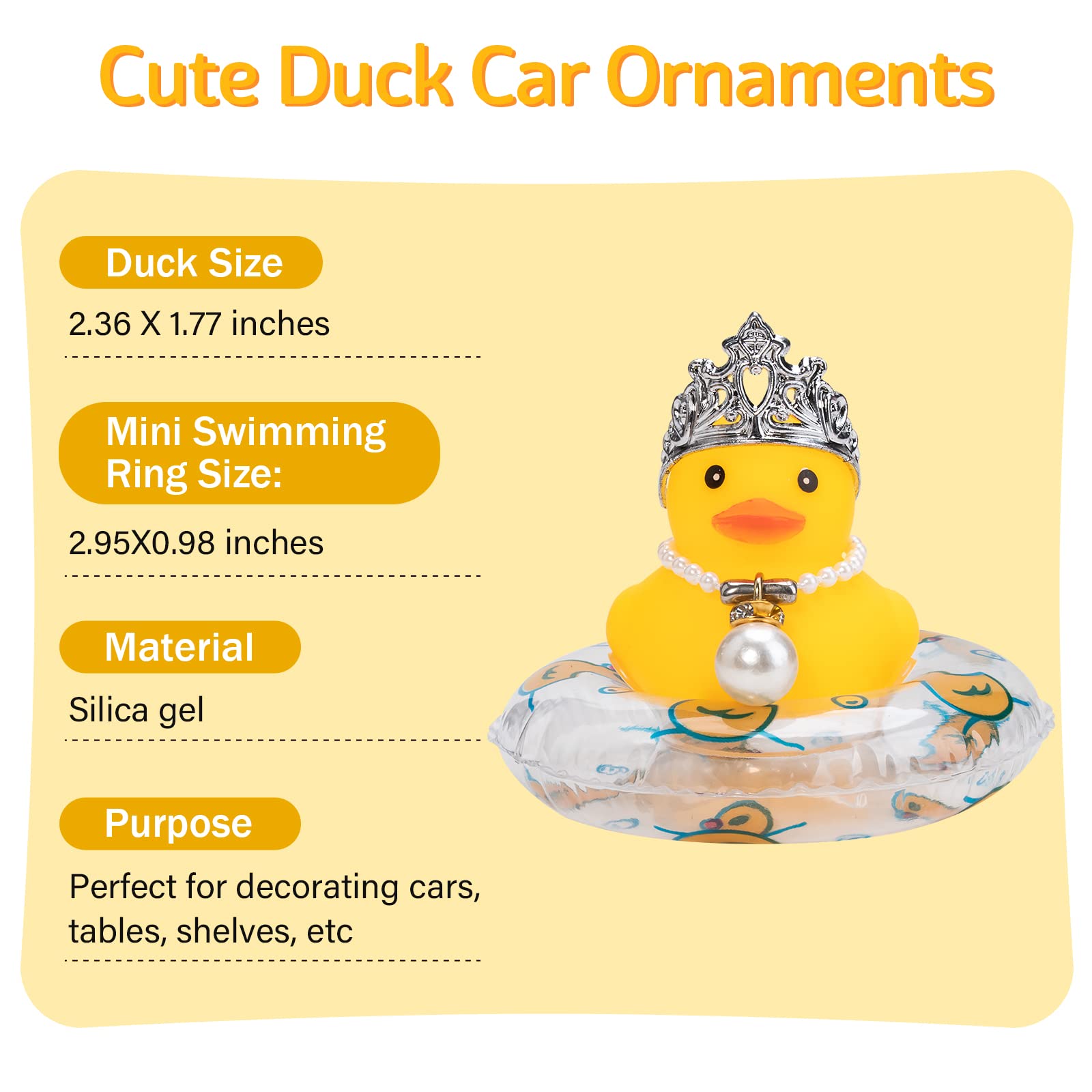 Wonuu car duck squeaks when squeezed for a playful moment in your ride