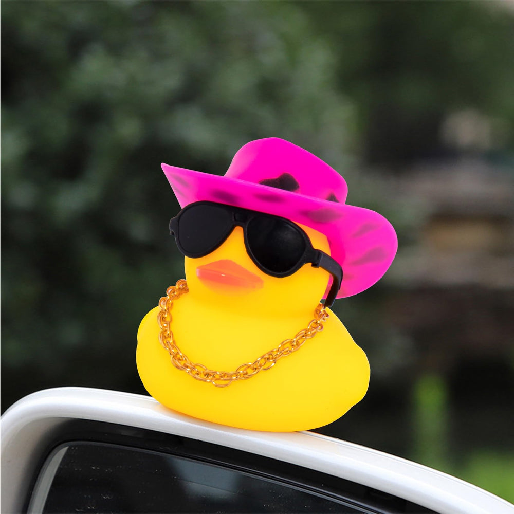 Wonuu car duck wearing swim ring offers a cute dashboard accent.