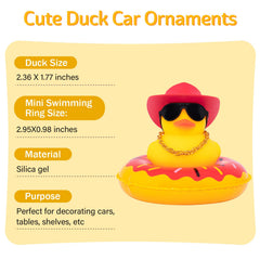 Wonuu car duck with swim ring for fun dash decor.