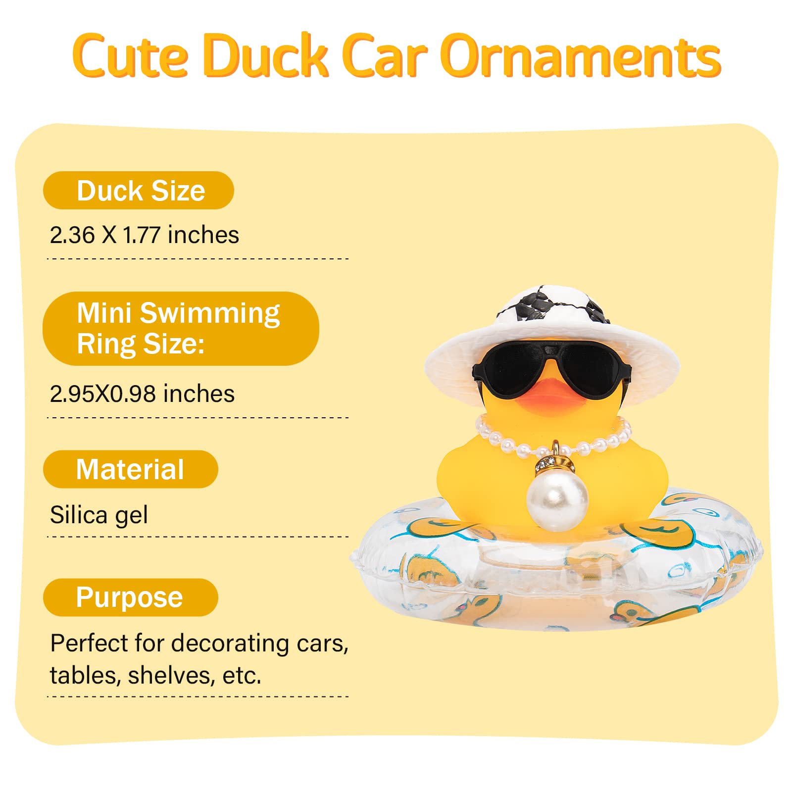 wonuu car rubber duck dash decoration kit includes all accessories for quick setup