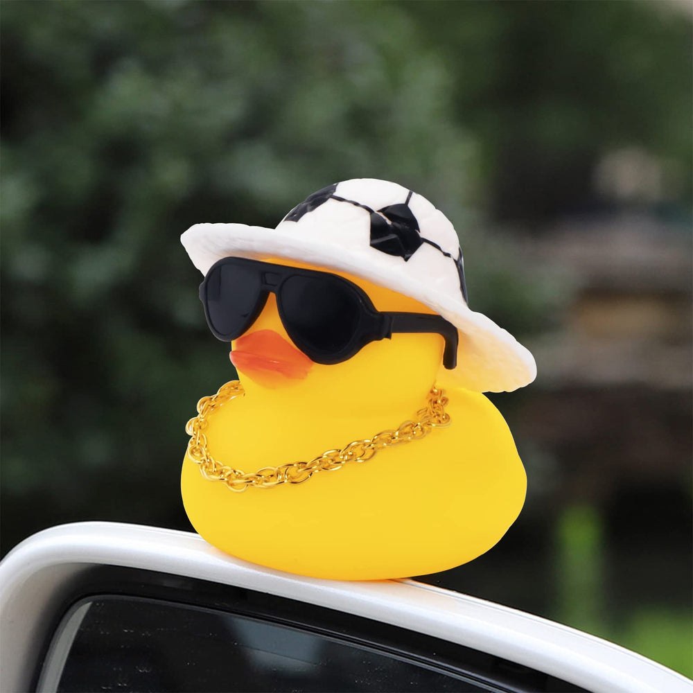 Wonuu duck wearing sunglasses brightens the car interior with whimsy
