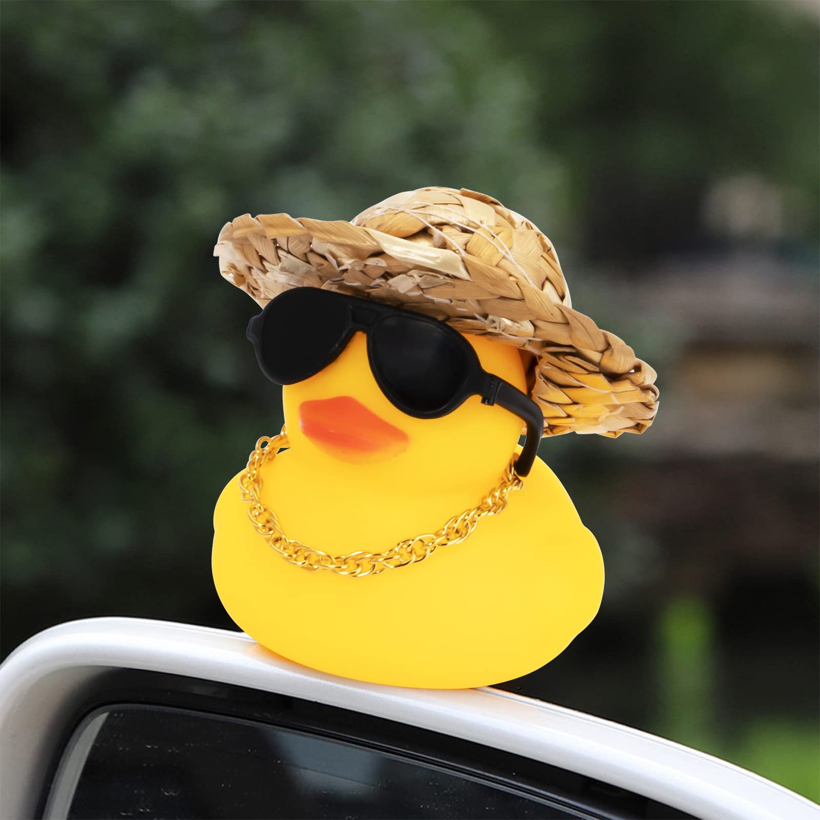 Wonuu rubber duck with swim ring accessory adds playful home decor