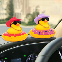 Wonuu duck with swim ring enhances cute desk or car decor.