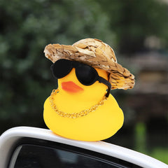 Wonuu rubber duck with swim ring accessory adds playful home decor