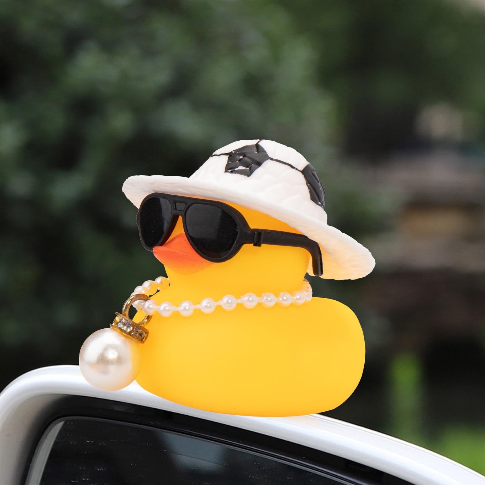 wonuu car rubber duck with swim ring enhances desk or shelf decor