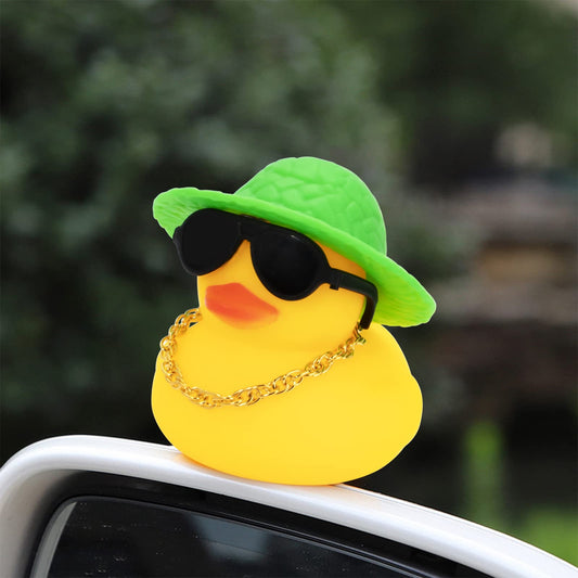 wonuu duck with swim ring accessory on dashboard showcases playful interior decoration